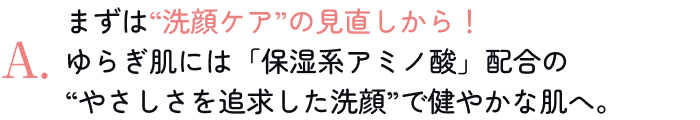 まずは“洗顔ケア”の見直しから！ゆらぎ肌には「保湿系アミノ酸」配合の“やさしさを追求した洗顔”で健やかな肌へ。