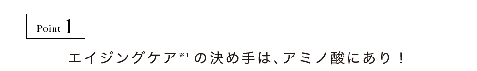 ポイント１。エイジングケアの決め手は、アミノ酸にあり！
