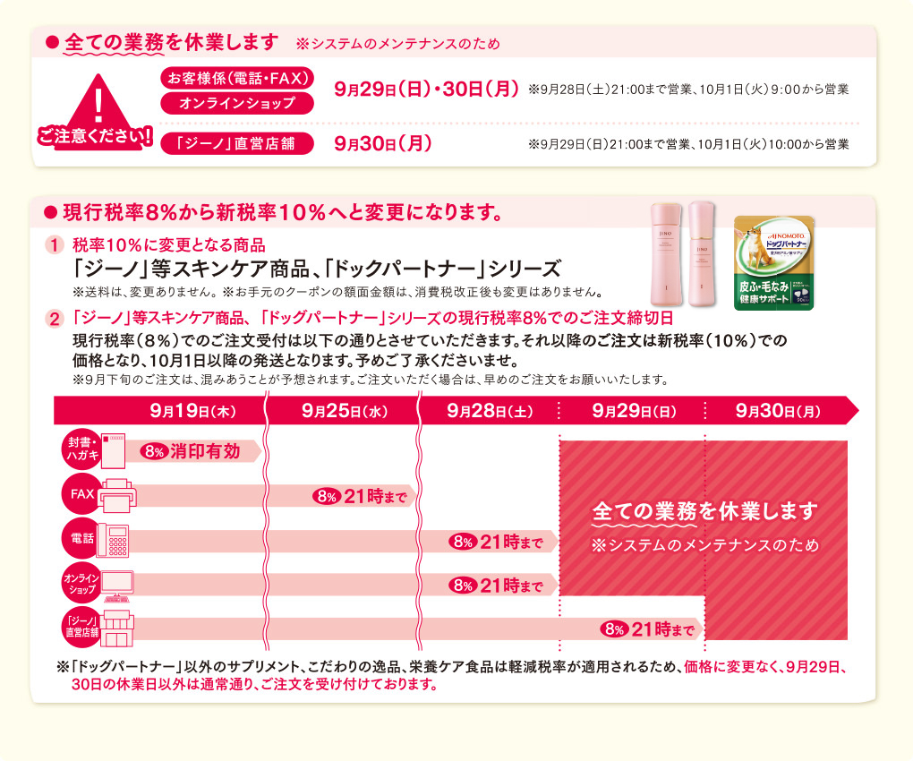 現行税率8%から新税率10%へと変更になります。