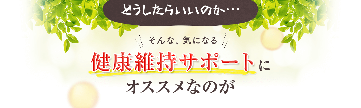 健康維持サポートにオススメなのが