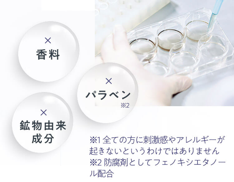 ×香料 ×パラベン ×鉱物由来 成分
