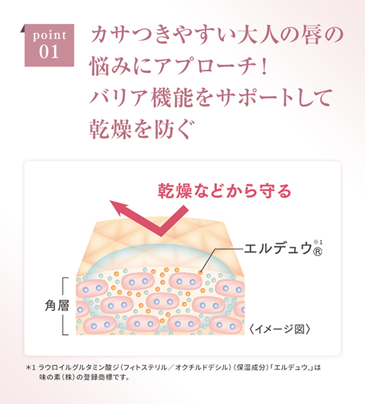 肌にやさしい使用感でありながら、国内基準最高レベルのUVカット力とUV耐水性を実現。自社原料である「エルデュウ®*1」配合により、肌のうるおいバリアを守り、しっかりキープします。乾燥や肌の負担が気になる方にもお使いいただけます