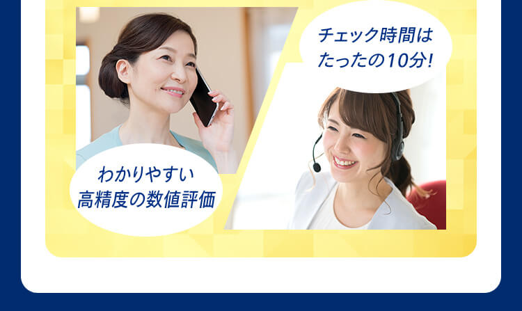 わかりやすい 高精度の数値評価 チェック時間は たったの10分!