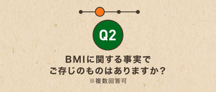 Q2BMIに関する事実でご存じのものはありますか？※複数回答可