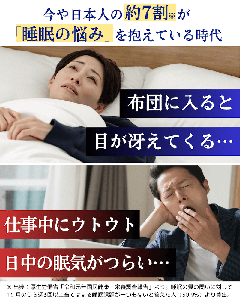 今や日本人の約7割が「睡眠の悩み」を抱えている時代