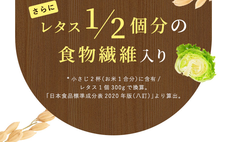 レタス2分の1個分の食物繊維入り