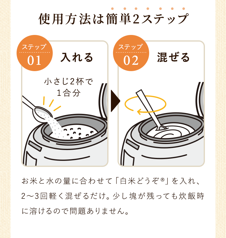 使用方法は簡単2ステップ