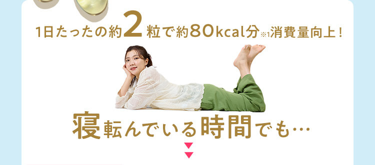 1日たったの約2粒で約80kcal分※1消費量向上！