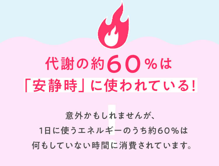 代謝の約60％は「安静時」に使われている！