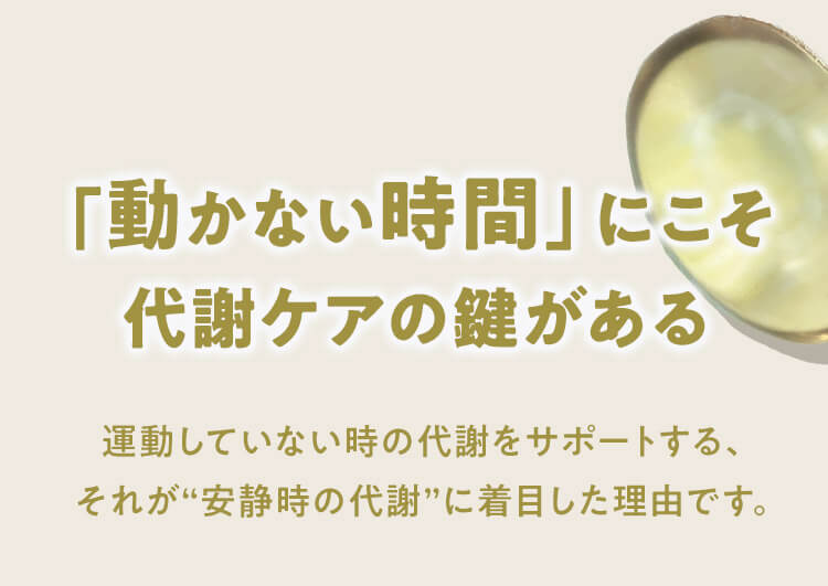 「動かない時間」にこそ 代謝ケアの鍵がある