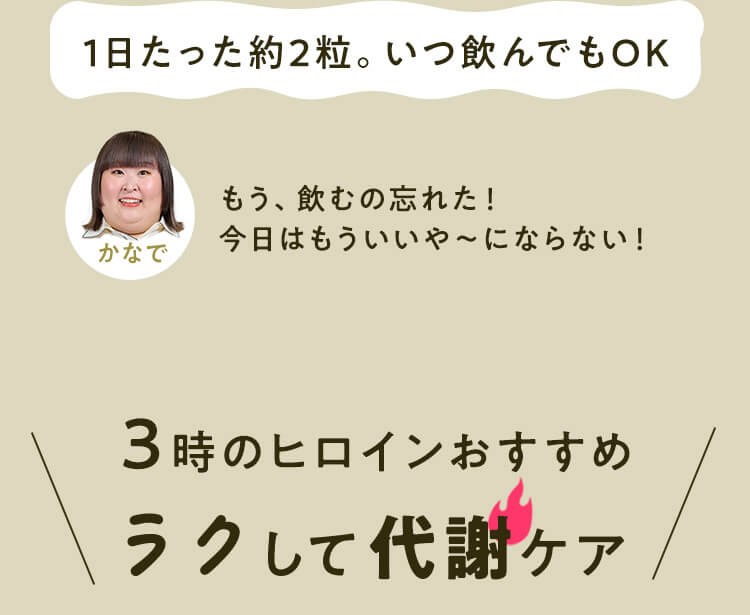 1日たった約2粒。いつ飲んでもOK