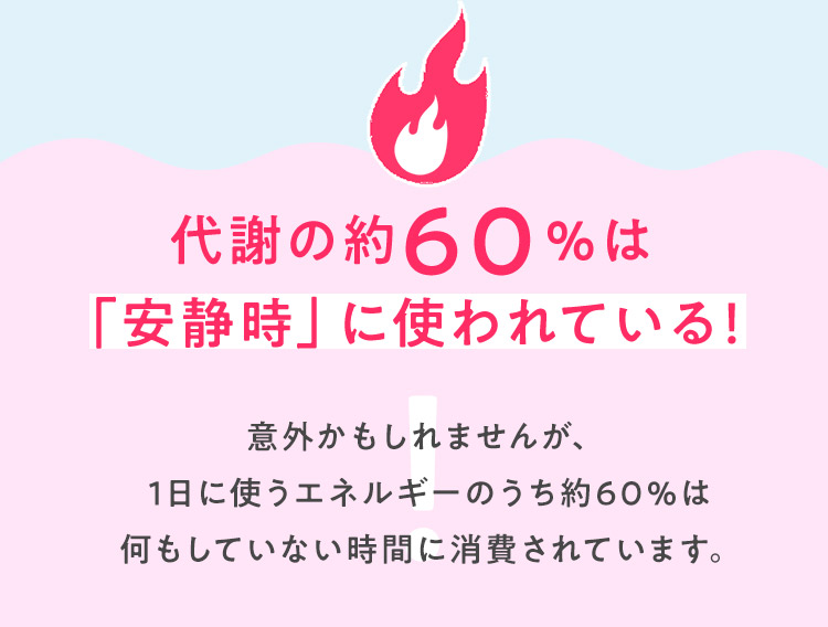 代謝の約60％は「安静時」に使われている！