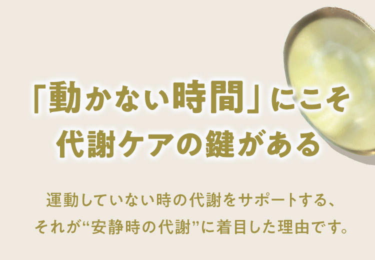 「動かない時間」にこそ 代謝ケアの鍵がある