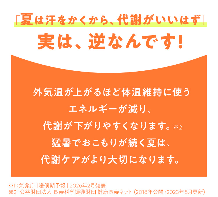 「夏は汗をかくから、代謝がいいはず」実は、逆なんです