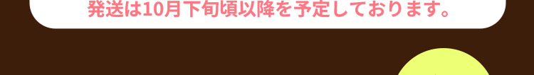 発送は10月下旬頃以降を予定しております。