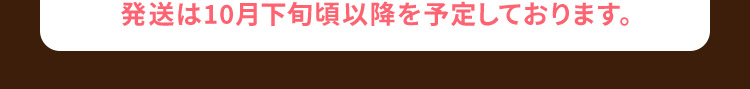 発送は10月下旬頃以降を予定しております。