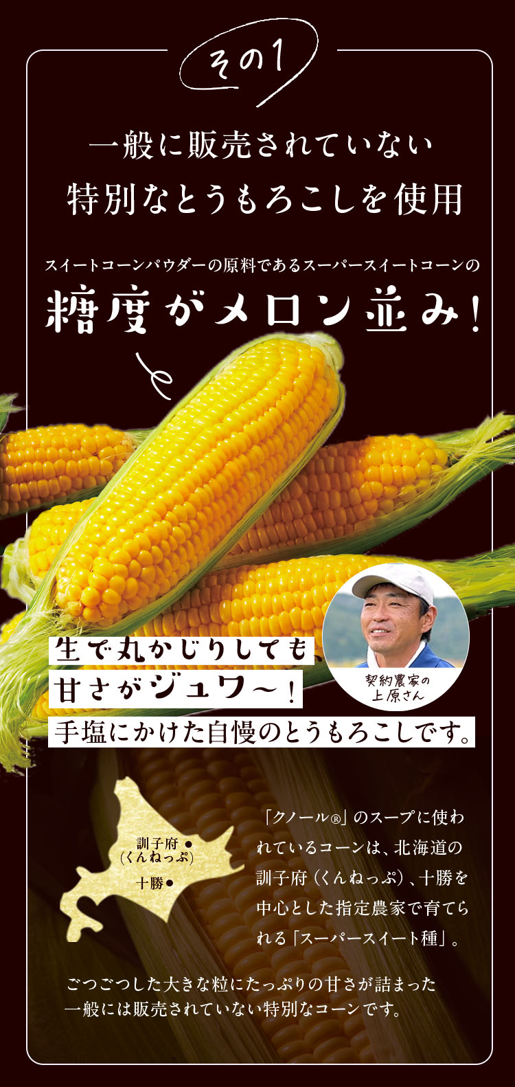 その1 一般に販売されていない特別なとうもろこしを使用