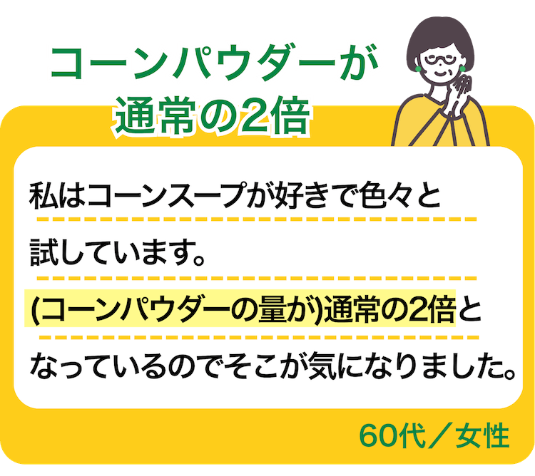 コーンパウダーが通常の2倍