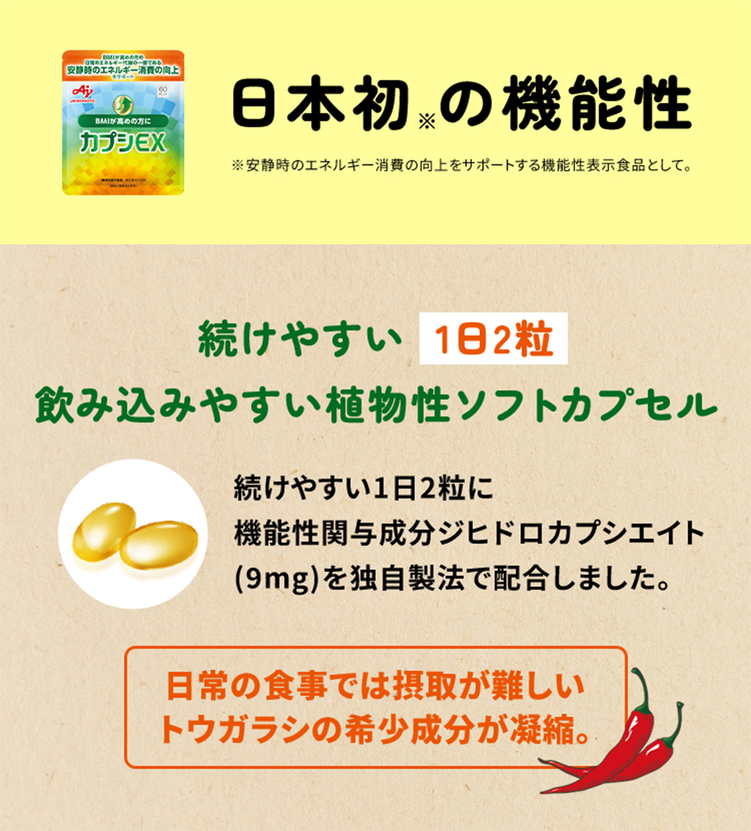 日本初※の機能性