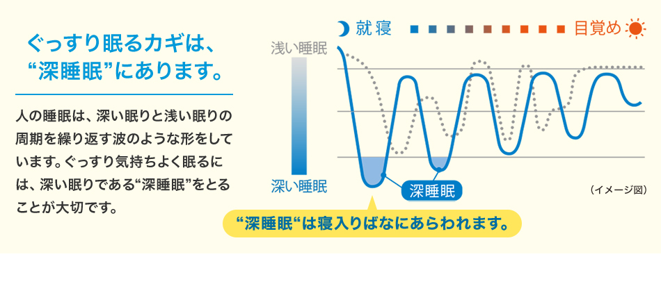 ぐっすり眠るカギは、深睡眠にあります。