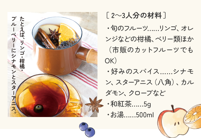 季節のフルーツ＆スパイスの力を！フルーツスパイスティー