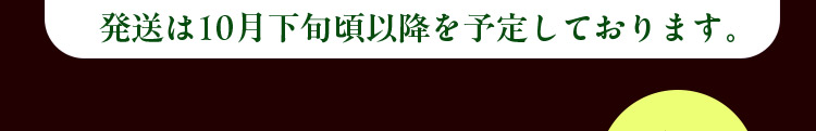 発送は10月下旬頃以降を予定しております。